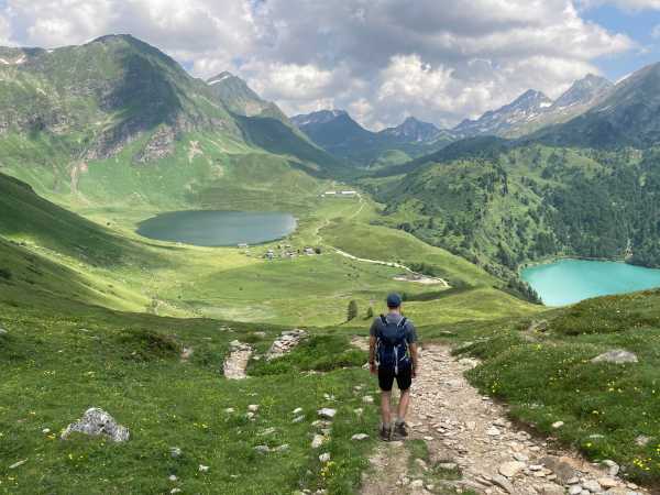 View of Lake Cadagno and Lake Ritom